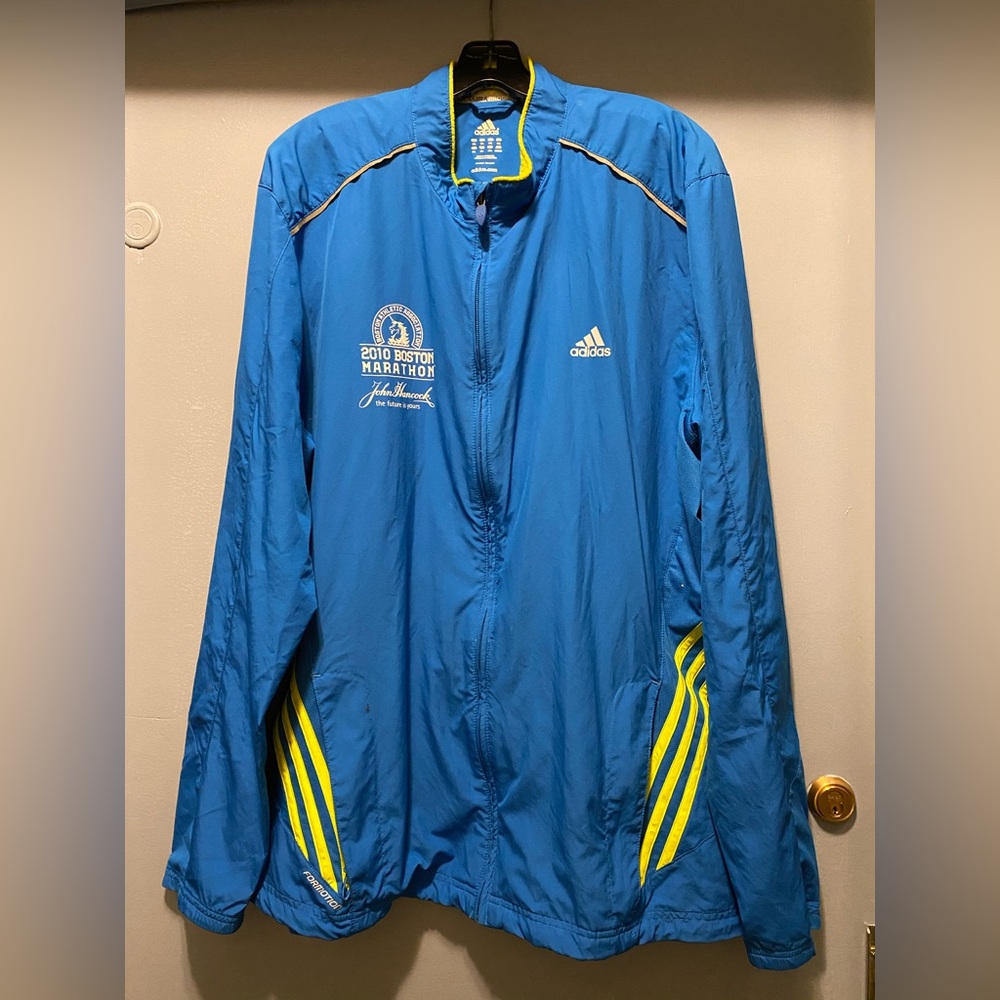 Vintage 2010 Boston Marathon ADIDAS Blue Jacket 2XL